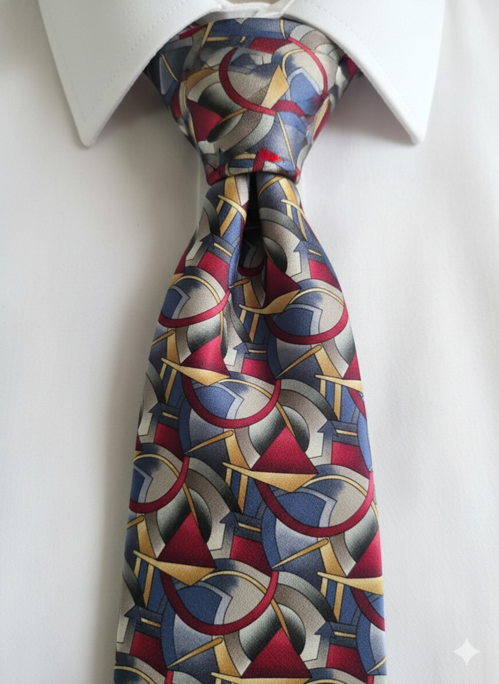 J. Garcia blue yellow red abstract silk tie - 57"